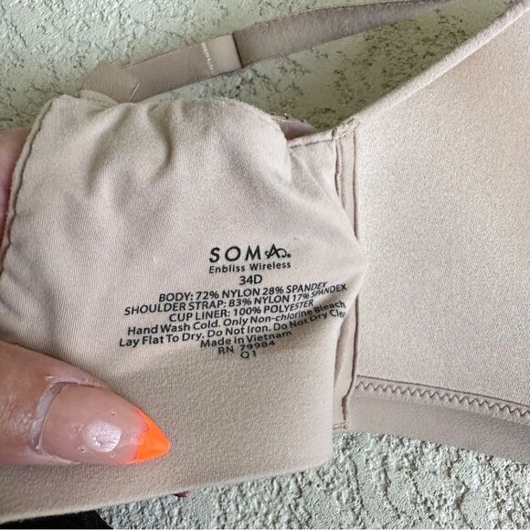 Soma enbliss wireless bra Sz 34D in warm amber - Picture 5 of 7